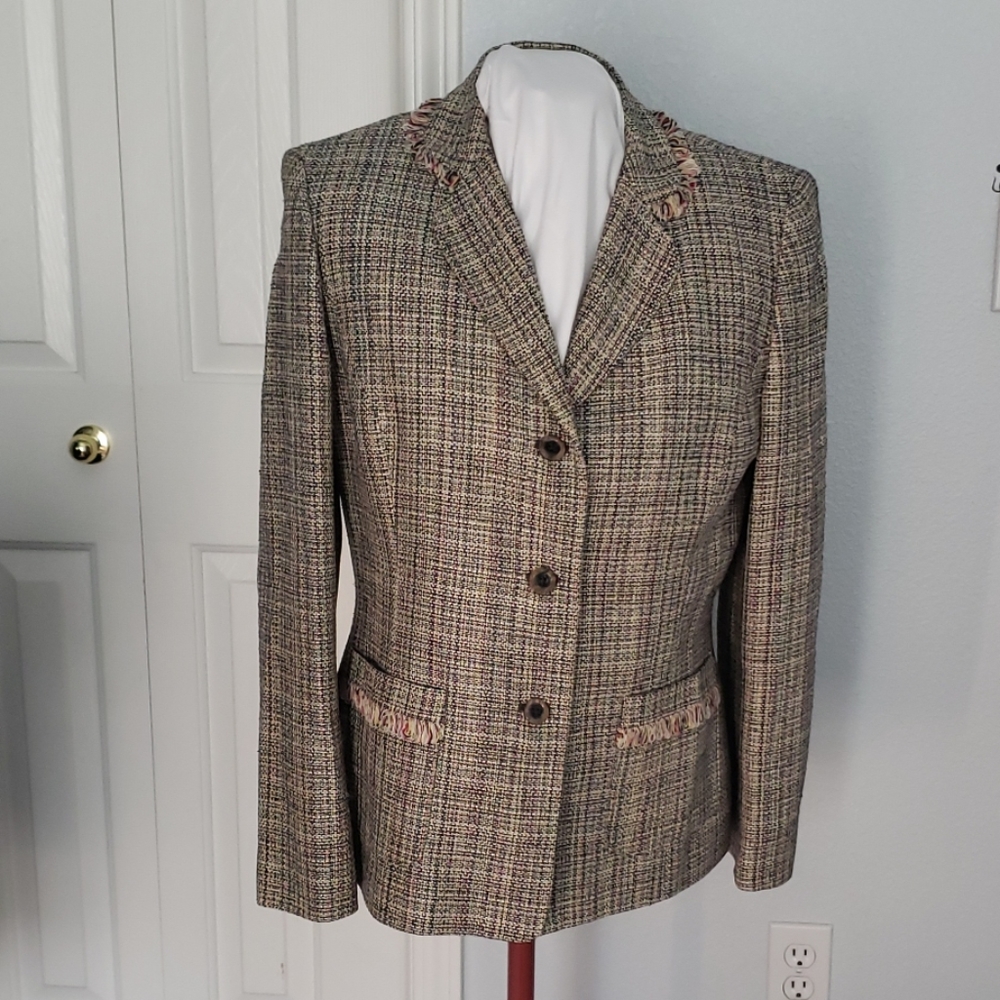Two-piece skirt suit silk/rayon